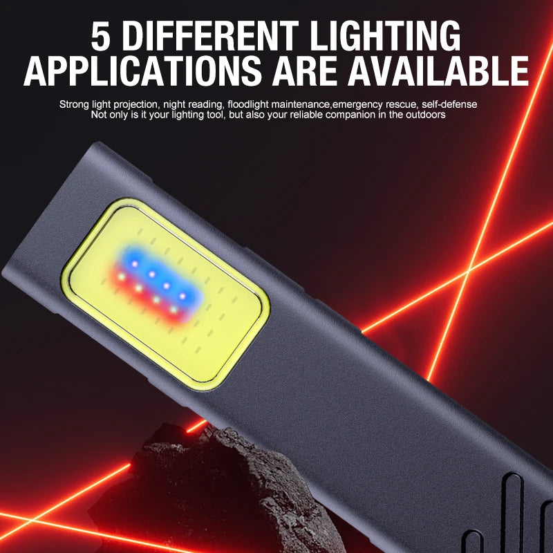 New Magnetic Dual Light Source Cob Work Light for Car Maintenance, Handheld Strong Magnetic Ultra Bright Emergency Repair Light