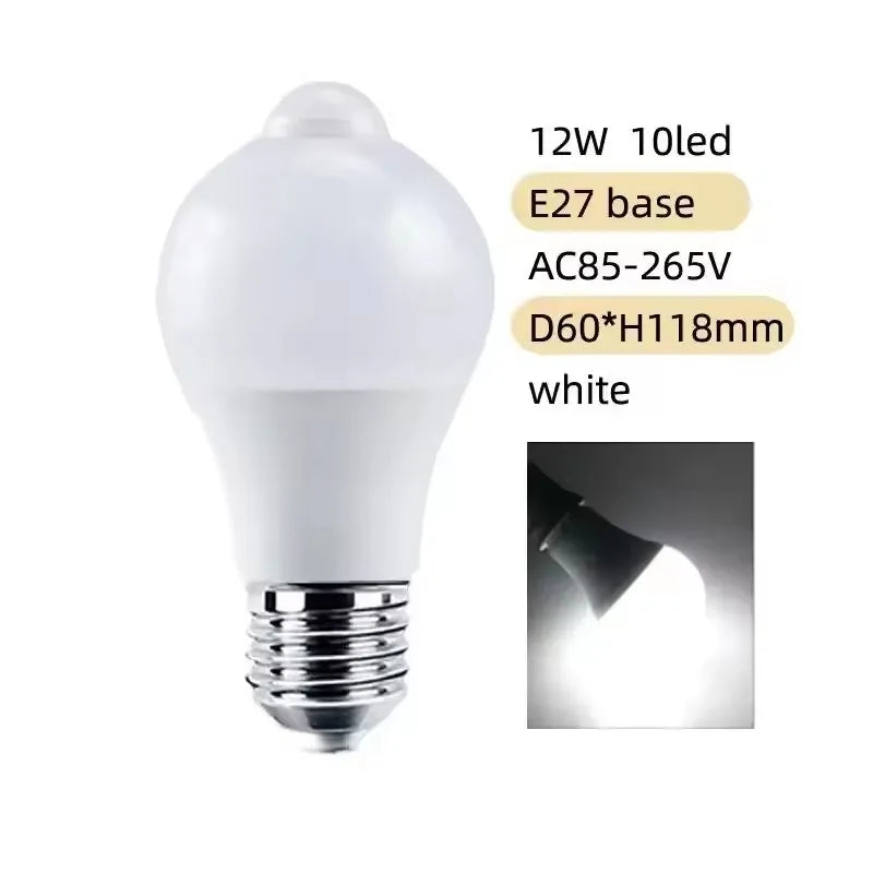 PIR Motion Sensor LED Light Bulb 220V 110V 12W 18W Smart Bulb Motion Activated ON/OFF Home Lights Lamp with Motion Sensor