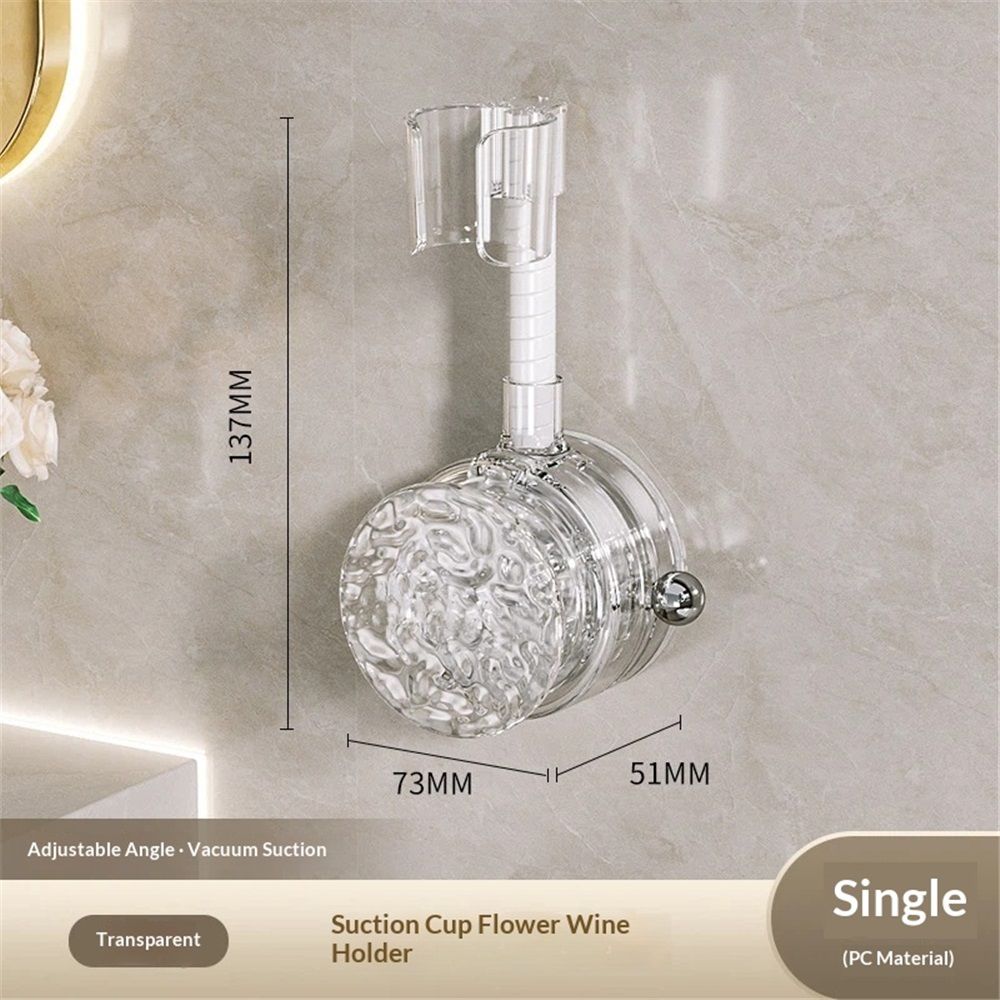 Shower Head Holder - Flexible Shower Head Holder Adjustable Vacuum Suction Cup Shower Head Wall Mount Holder for Hand Held Shower Head