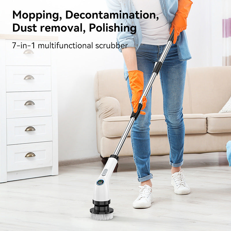 NNEDSZ Electric Spin Scrubber with 7 Brush Heads - Cordless & Detachable Cleaning Tool