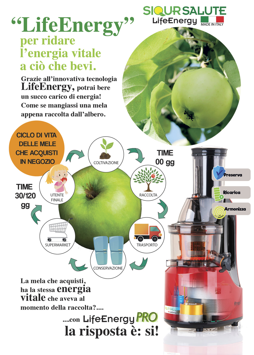 Slow juicer LifeEnergy PRO